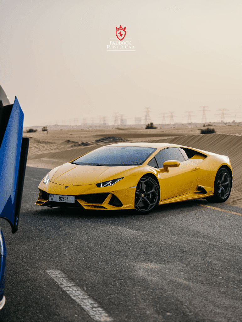 Rent Lamborghini yellow Dubai