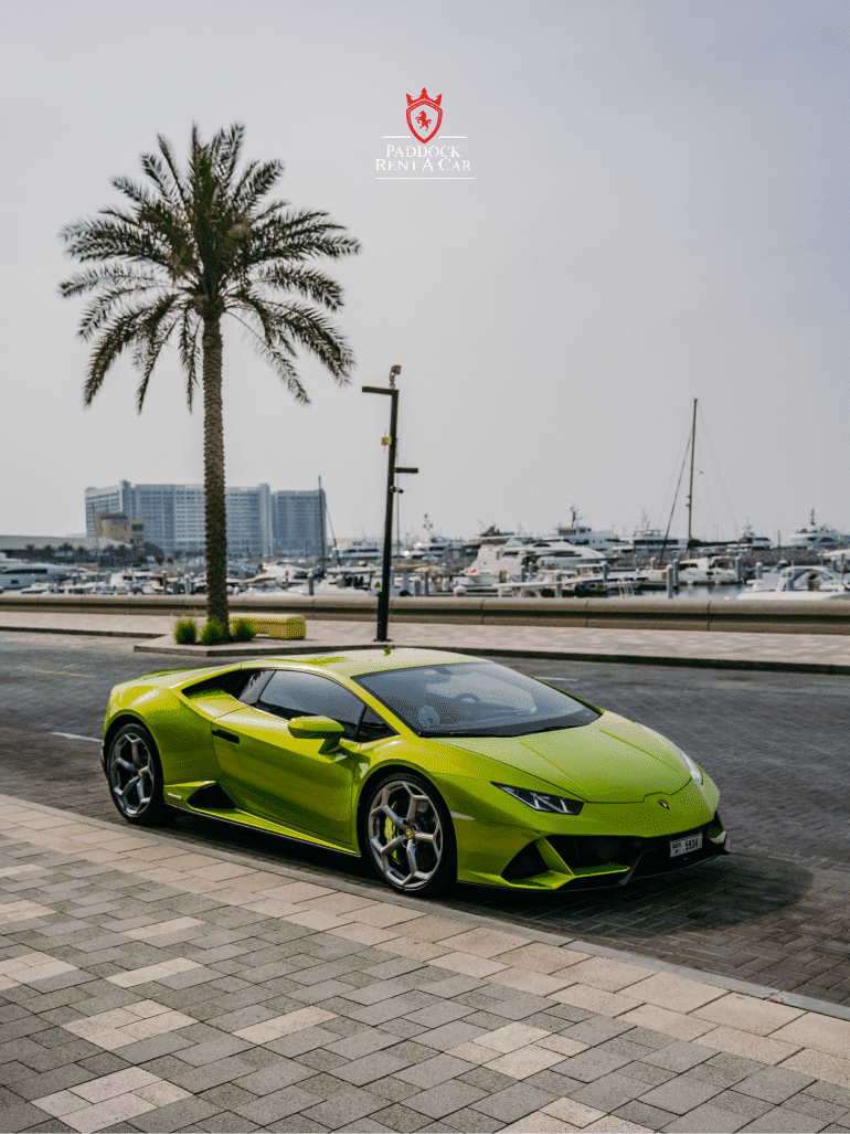 Rent Lamborghini green Dubai