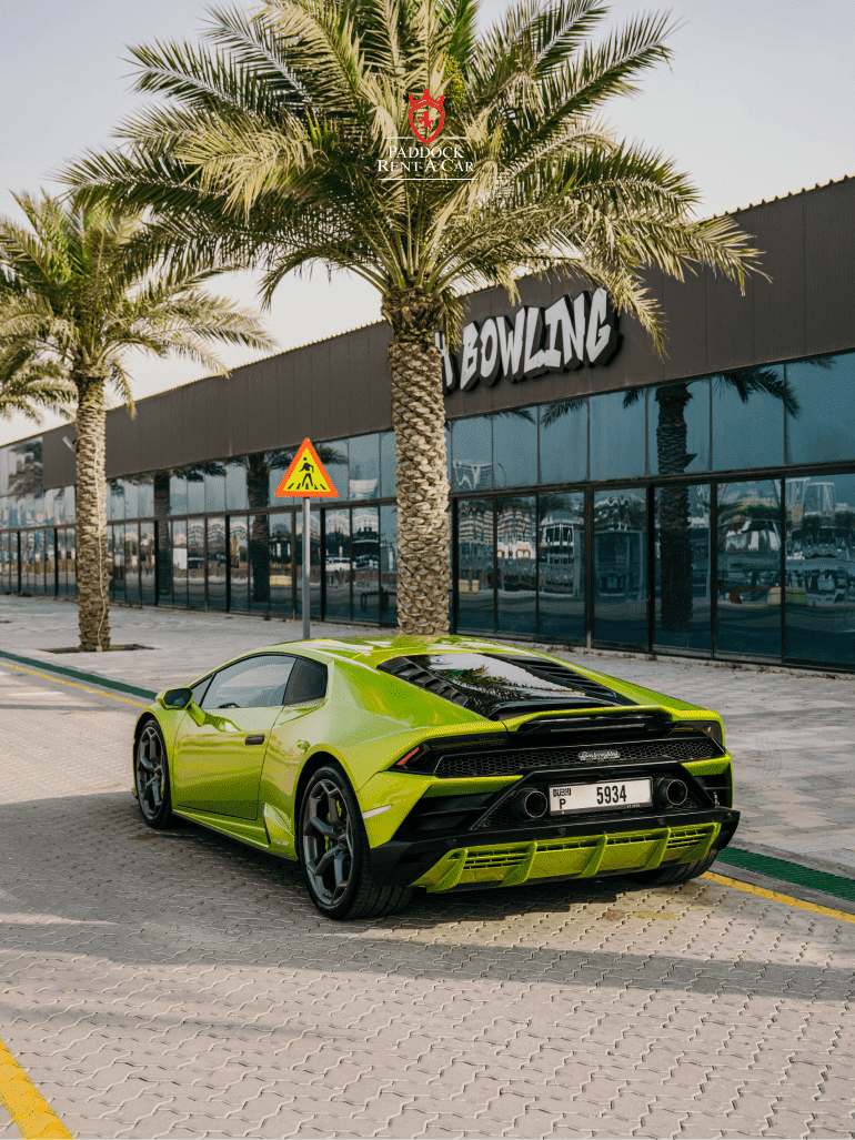 Rent Lamborghini green Dubai