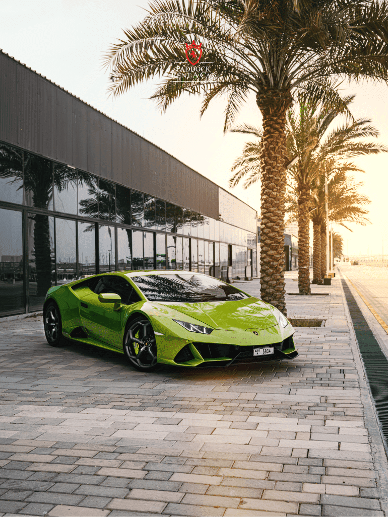 Rent Lamborghini green Dubai