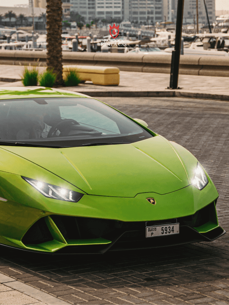 Rent Lamborghini green Dubai