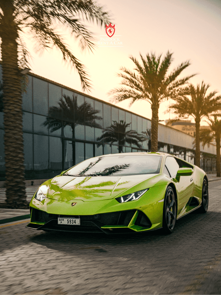 Rent Lamborghini green Dubai