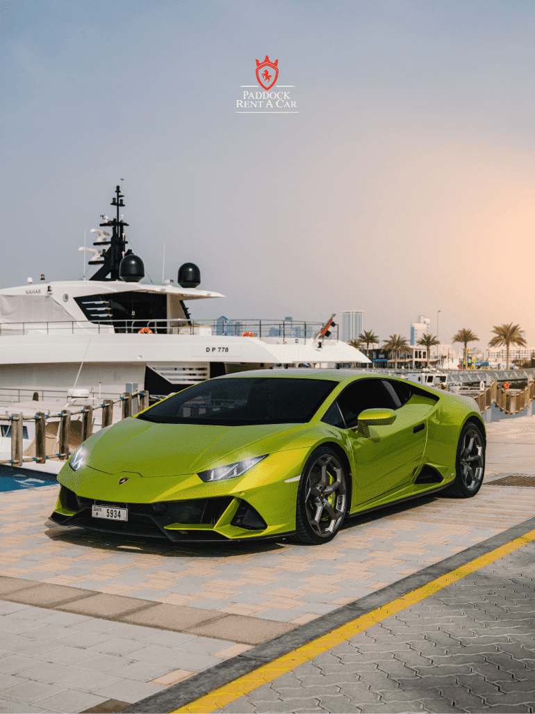 Rent Lamborghini green Dubai