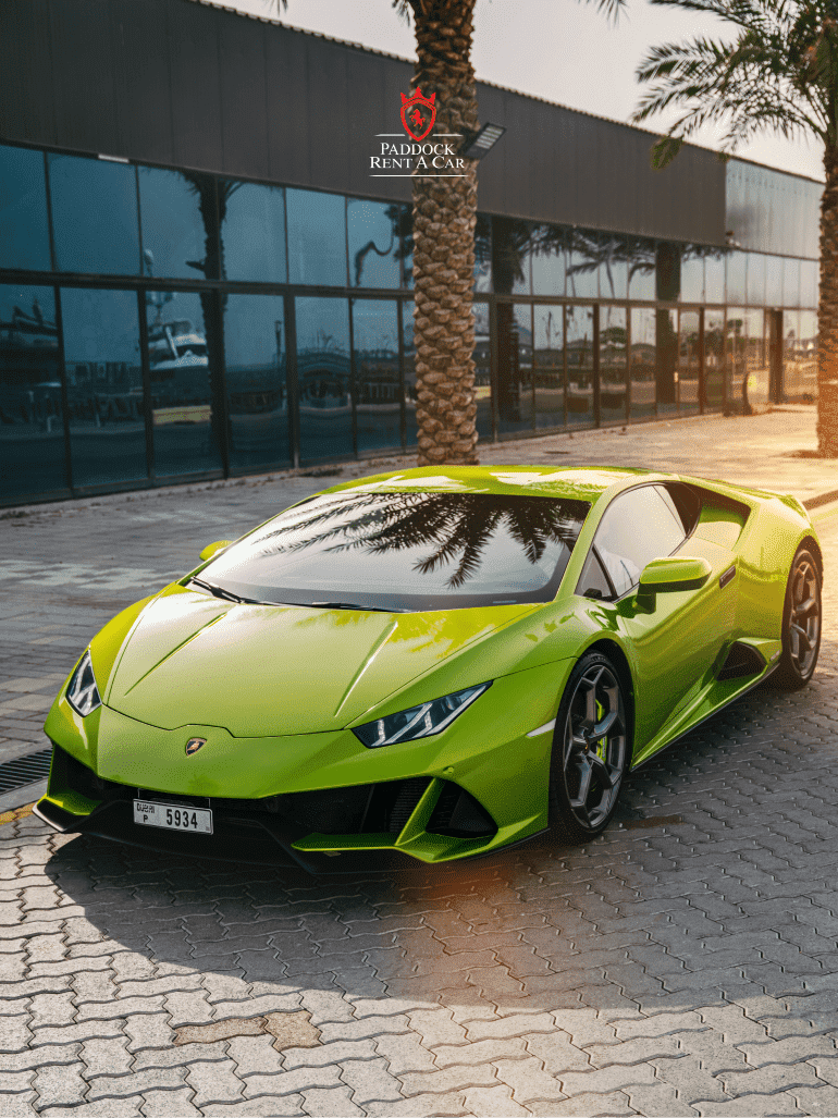 Rent Lamborghini green Dubai
