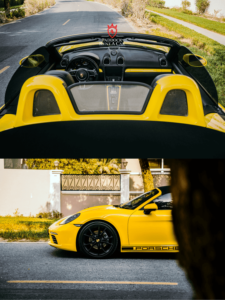 Yellow Porsche rental