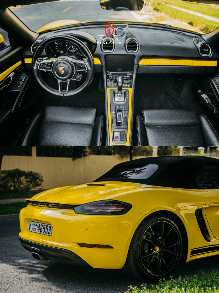 Yellow Porsche rental