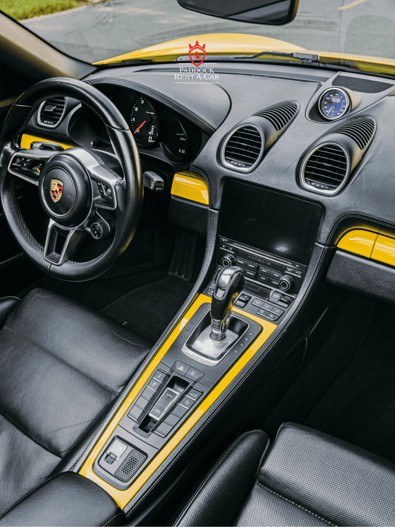 Yellow Porsche rental